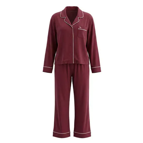 Jack Wills Women's Modal Long-Sleeve Shirt and Trousers Pyjama Set