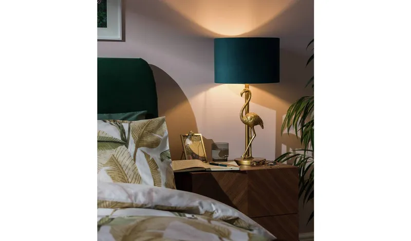 Habitat Blue Velvet Easy Fit Lampshade - 30cm