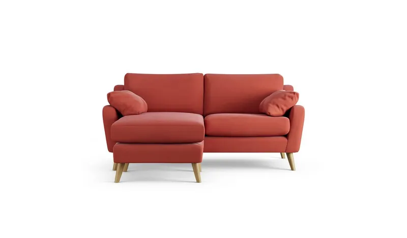 Habitat Ivor Left Hand Corner Sofa - Papaya - Ash Leg