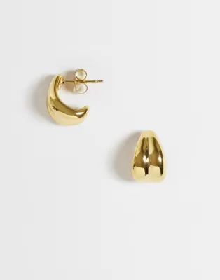 waterproof stainless steel mini hoops in gold tone