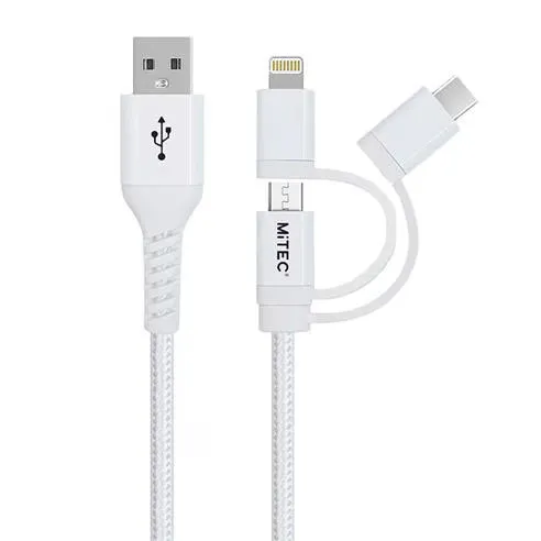 MiTEC MITEC 1M UNIVERSAL MFI BRAIDED CABLE WHITE