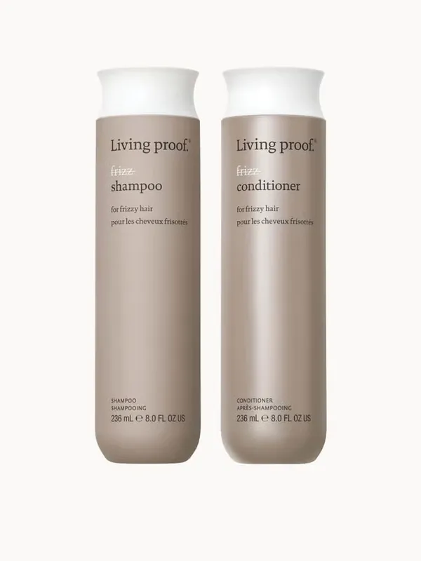 Living Proof No Frizz Shampoo and Conditioner Bundle for Frizz Control, Smoothness and Shine 236ml