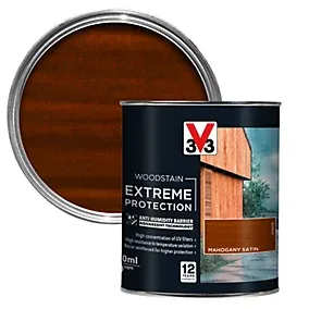 V33 Extreme protection Mahogany Satin Wood stain, 750ml