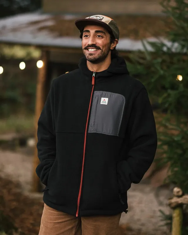 Passenger Clothing Loch Hooded Polar Fleece - Black