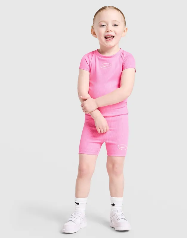 Nike Girls' Ribbed T-Shirt/Shorts Set Infant