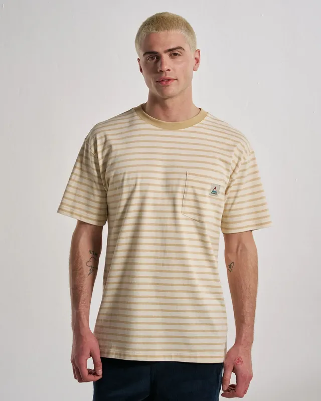 Passenger Clothing Zen Relaxed Fit T-Shirt - Stone Stripe
