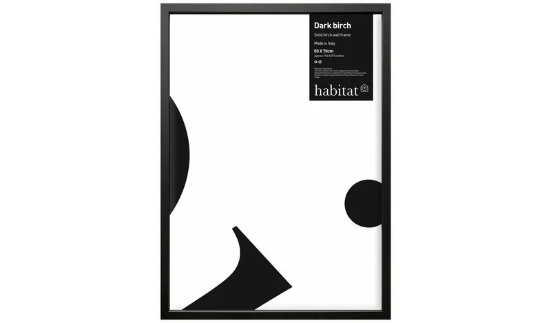 Habitat Black Dark Birch Wooden Picture Frame - 50 X 70cm