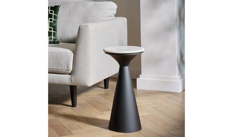 Habitat Kanan Side Table - Black & White