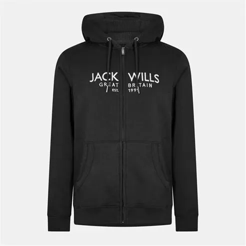 Jack Wills Pinebrook Graphic Zip Hoodie Mens