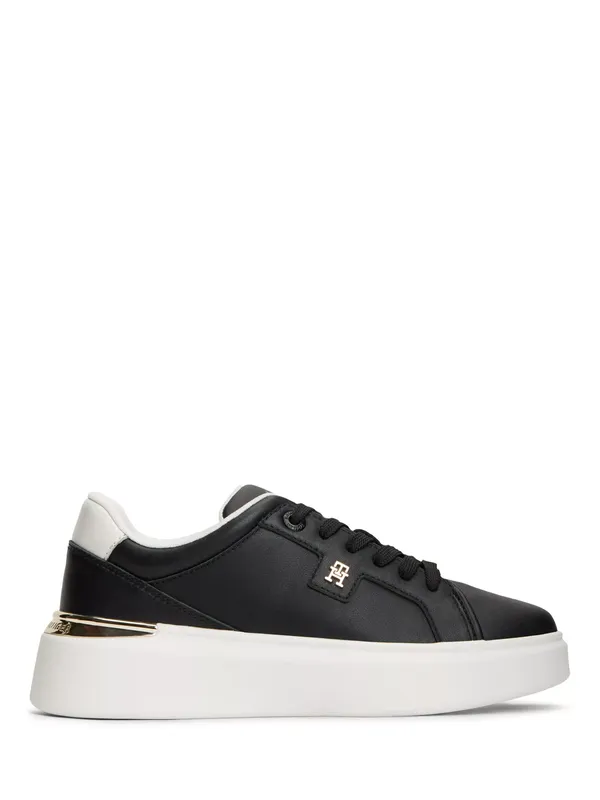 Tommy Hilfiger Metallic TH Monogram Leather Platform Trainers