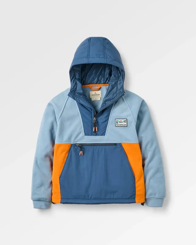 Passenger Clothing Alexander Hooded Polar Fleece - Faded Denim