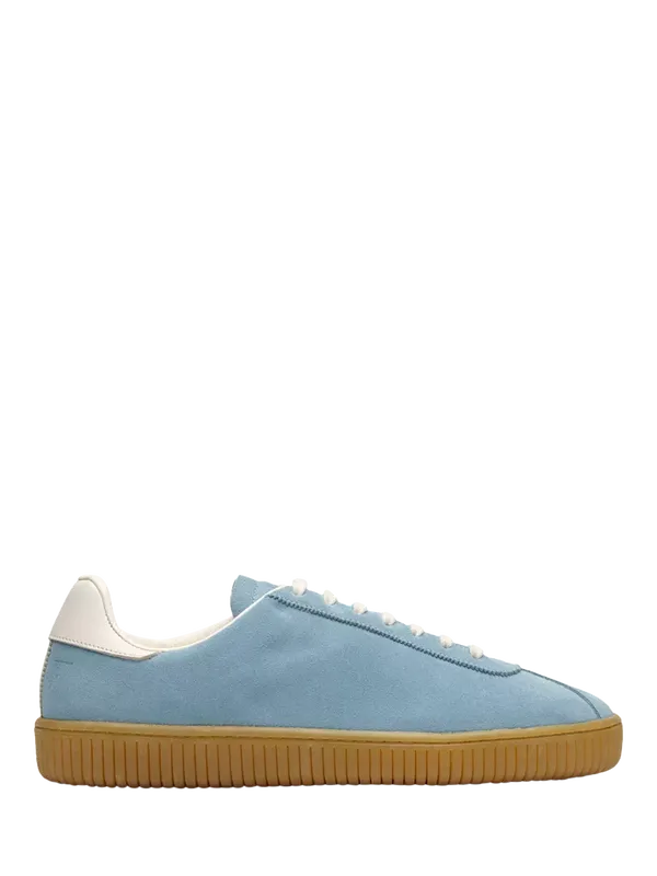 JAK Flow Lace Up Suede Trainers, Light Blue