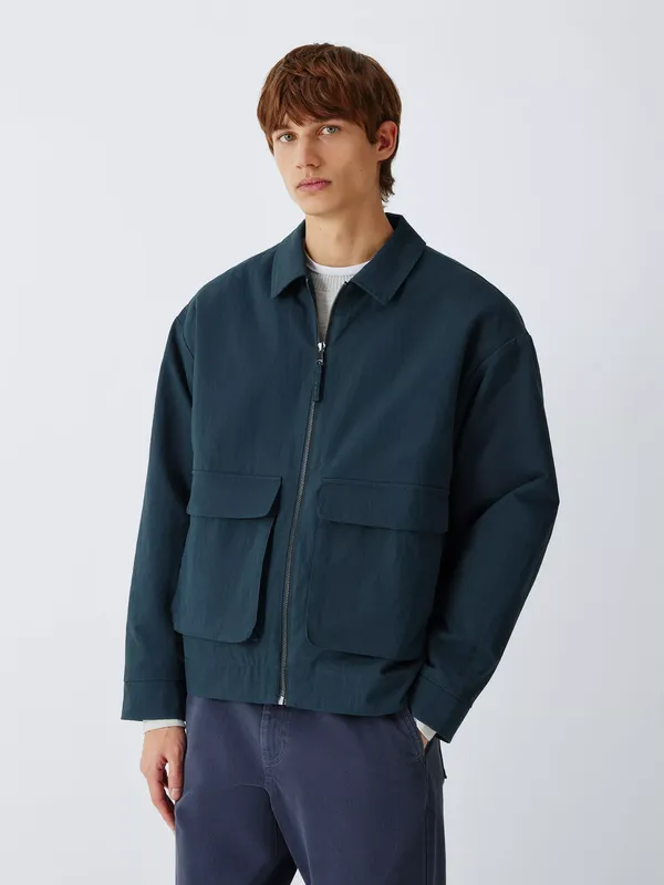 Kin Oversized Patch Pocket Jacket, Dark Sapphire