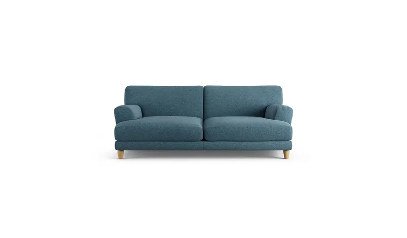 Habitat Askem Fabric 3 Seater Sofa - Blue - Ash Leg