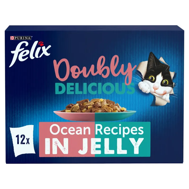 Felix Doubly Delicious Adult Wet Cat Food Ocean Recipes In Jelly