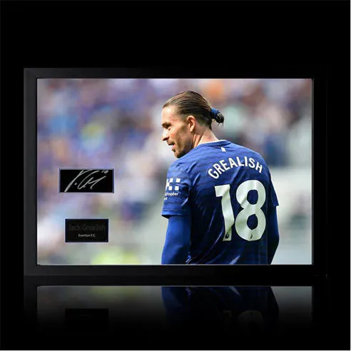The Fan Cave Jack Grealish Signed Everton Plaque Iconic Frame I