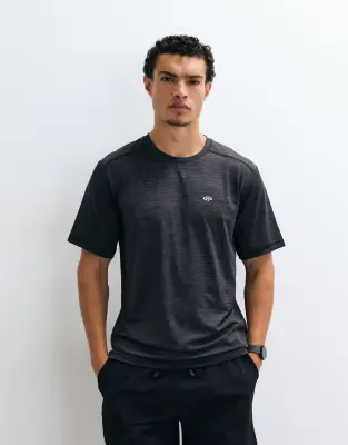 Sports lightweight training t-shirt in black melange
