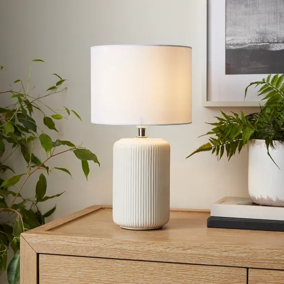 Lea Ribbed Ceramic Table Lamp