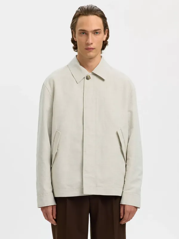 Selected Lewis Linen Blend Jacket, Birch Melange