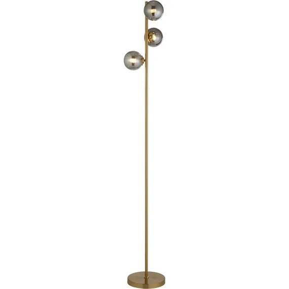 Brass and smoke glass floor stand - Gold