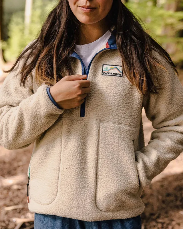 Passenger Clothing Maine 1/2 Zip Sherpa Fleece - Oatmeal