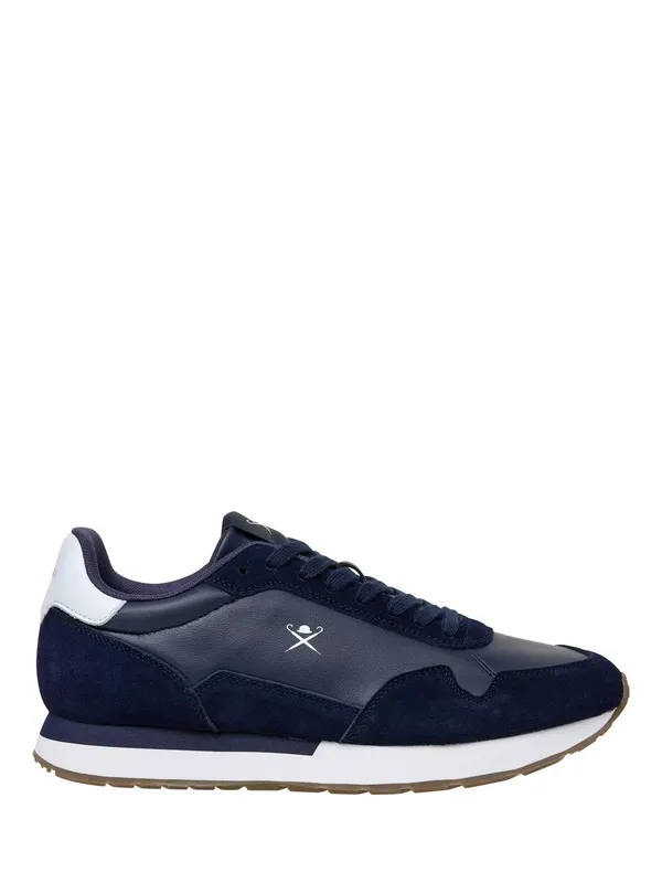 Hackett London Heritage Vector Plain Leather & Suede Trainers