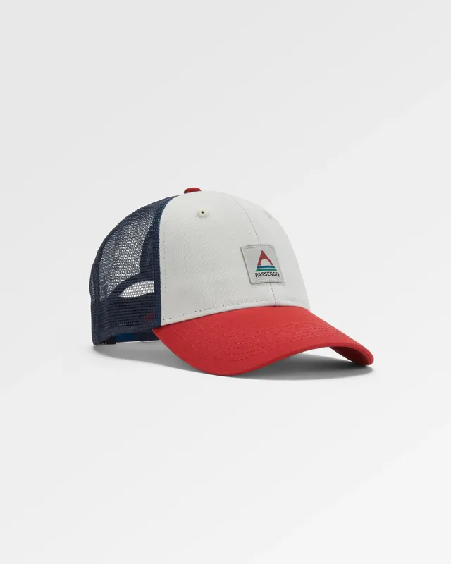 Passenger Clothing Heritage Mesh Snapback Cap - Navy/Red Spice