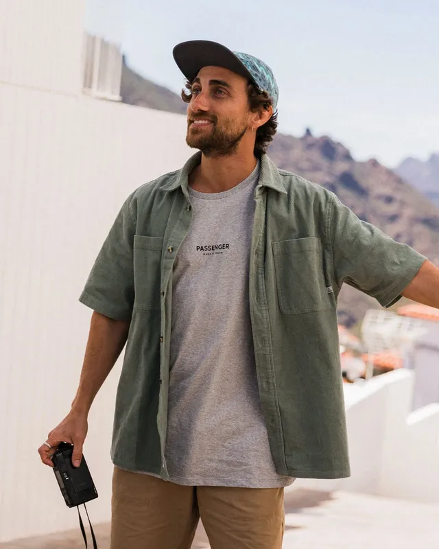 Passenger Clothing Backcountry Short Sleeve Cord Shirt - Pistachio