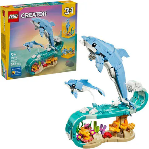 LEGO Creator 3in1 Sea Animals: Beautiful Dolphins Toy 31385