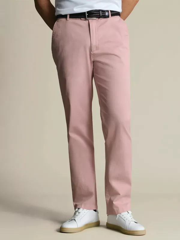 Charles Tyrwhitt Cotton Rich Garment-Dyed Chinos, Pink