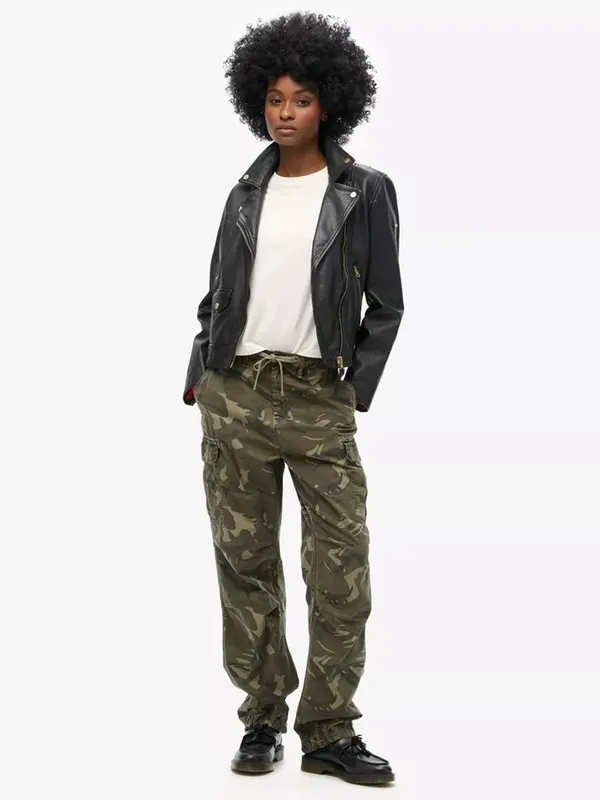 Superdry Low Rise Parachute Cargo Trousers, Outline Camo