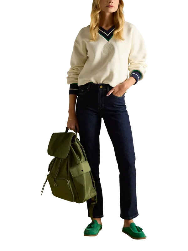 Joules Mid Rise Slim Fit Straight Jeans, Blue