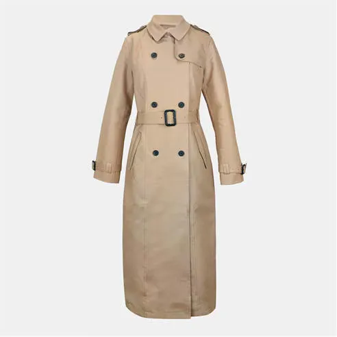 Jack Wills Women's JW Maxi Trench Water Resistant Cotton Long Sleeve Short Puffer Jacket