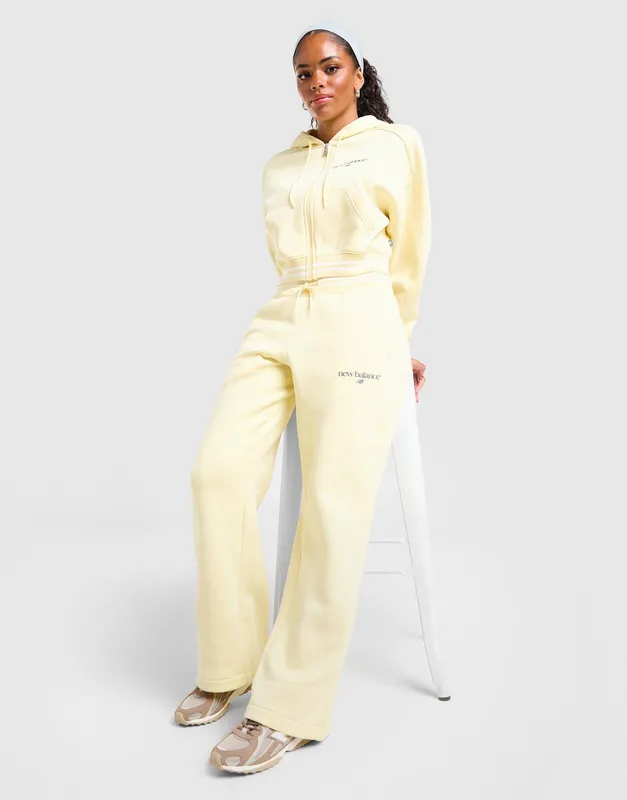 New Balance Ribbed Wide Leg Joggers