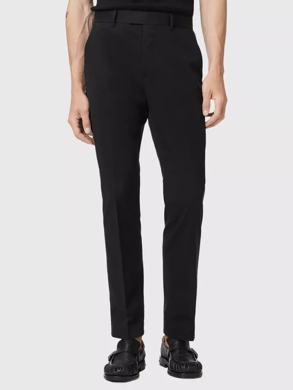 AllSaints Bay Cotton Rich Trousers containing LENZING™ ECOVERO™ Viscose, Black