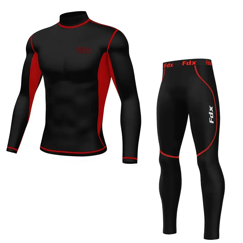 FDX Men's Inorex Thermal Base Layer Set Winter Compression Armour Top & Leggings