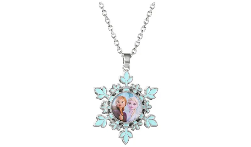 Disney Silver Coloured Elsa and Anna Pendant Necklace