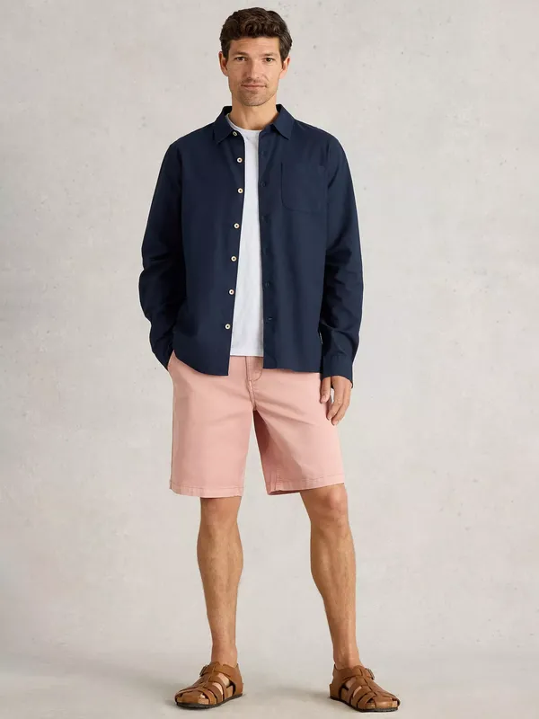 White Stuff Ely Linen Blend Regular Fit Shirt