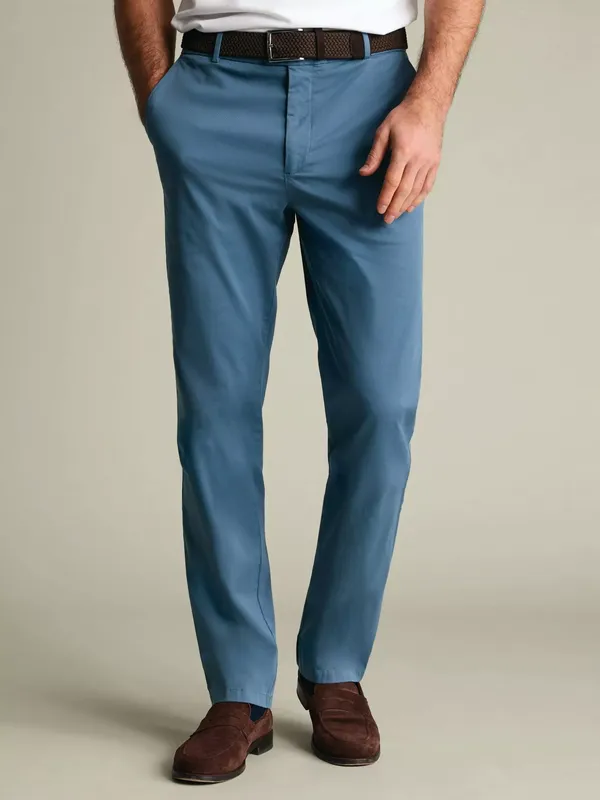 Charles Tyrwhitt Cotton Rich Garment-Dyed Chinos, Airforce Blue