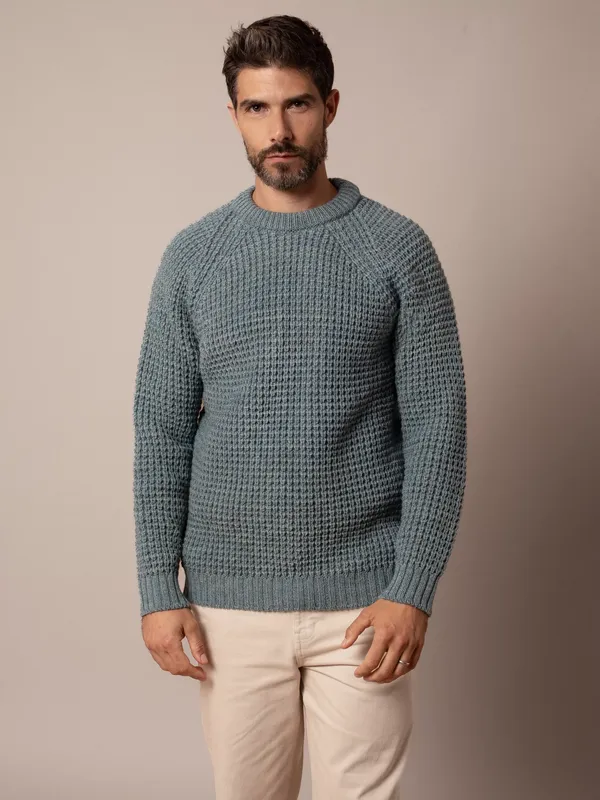 Celtic & Co. Waffle Stitch Crew Neck Wool Jumper