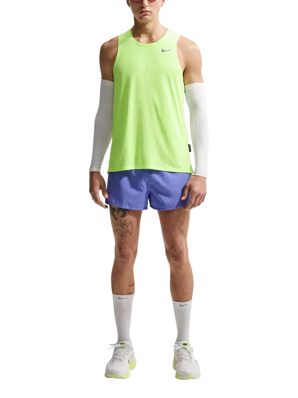 Nike Men's Miler Breathe Dri Fit Running Tank Top, Volt Ice/Silver
