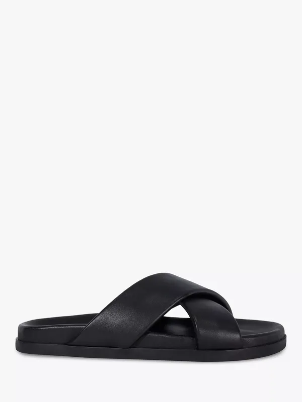 Dune London Isaacs Leather Cross Strap Sandals