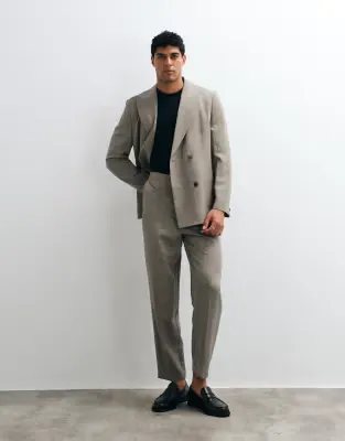 relaxed tapered suit trousers in dark green