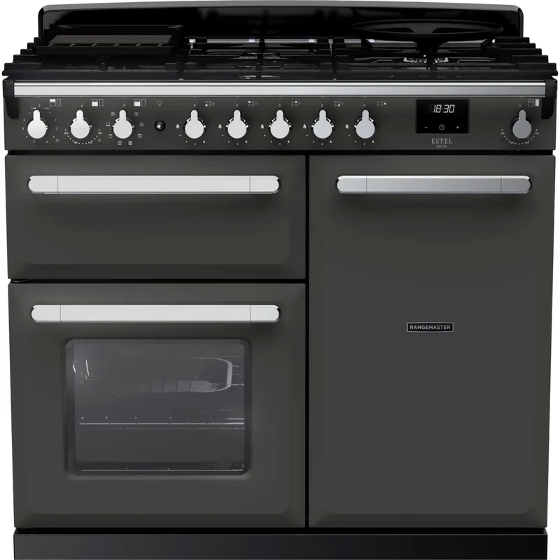 Rangemaster Estel Deluxe 100 100cm Dual Fuel Range Cooker - ESDL100DFPSLT/CM1