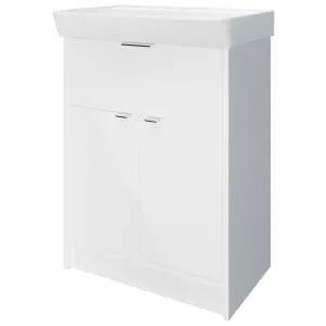 Wickes Nova Gloss White Freestanding Vanity Unit & Easton Basin - 835 x 600mm