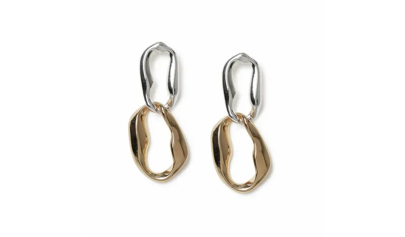 Freedom Gold-tone Metal Link Drop Earrings