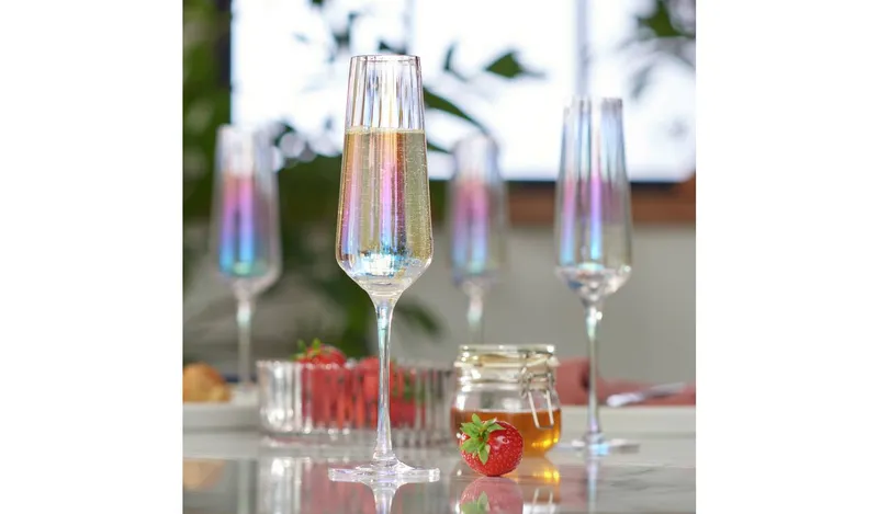 Habitat Iridescent Lustre Set of 4 Champagne Flute