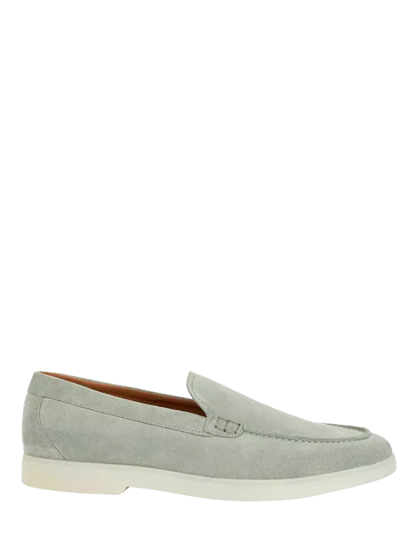 Dune London Boltman Suede Casual Loafers, Pale Green