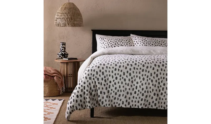 Argos Home Mono Fleece Printed Bedding Set