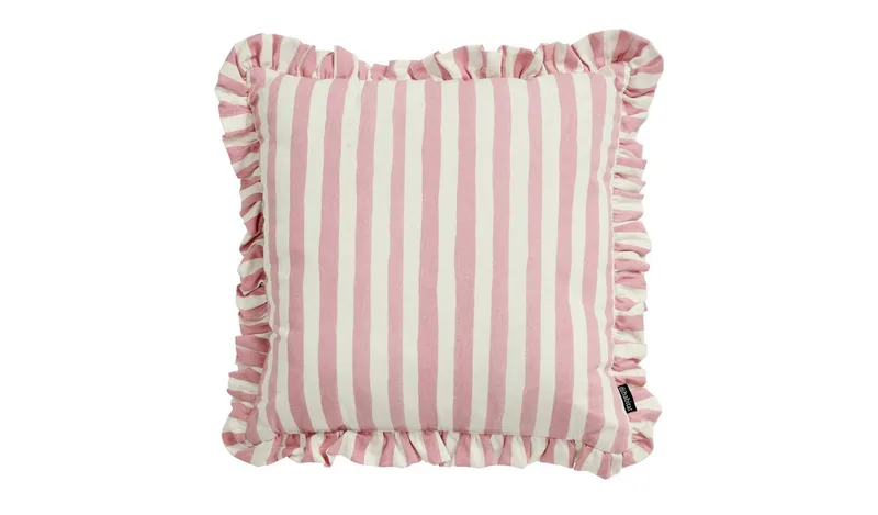 Argos Home Pink Striped Outdoor Cushion with Frill